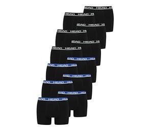 HEAD Lot de 12 boxers basiques pour hommes - Sous-vêtements - Couleur : noir/bleu noir - Taille L, noir et bleu