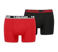 Head Lot de 2 Boxers Basiques pour Homme, Rouge Flame/Noir, M