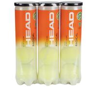 HEAD Lot de 3 boîtes de 4 balles de Tennis Radical (12 pièces, 4B), Jaune, Taille Unique