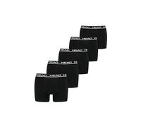 HEAD Lot de 5 boxers basiques pour homme, noir/noir, XL