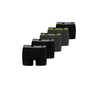 HEAD Lot de 5 boxers basiques pour hommes - Couleur : noir / fantôme - Taille S, Noir fantôme