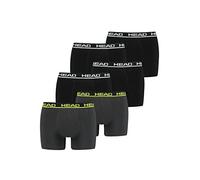 HEAD Lot de 6 boxers basiques pour homme Gris, Noir/vert citron, L