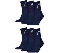 HEAD Lot de 6 paires de chaussettes de sport pour homme, bleu marine, 35-38