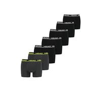 HEAD Lot de 7 boxers basiques pour hommes - Couleur : noir/jaune - Taille M, Noir/jaune/bleu nuit