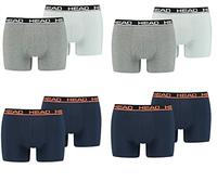HEAD Lot de 8 boxers basiques pour homme, Gris combiné/bleu orange, XL