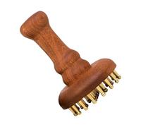 Head Massager - 24 Teeth Copper Massage Comb | Wooden Handle Scalp Relaxation Brush, Deep Tissue Meridian Scraping Tool For Women Men Spa Bathroom Travel Scalp Body Care