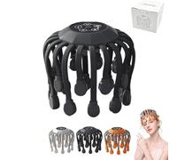 Head Massager, 360° All-Round Massage with 20 Massage Heads, 5 Adjustable Modes, 3 Speeds, Support Timing Function, Octo Relax Head Massager Headaches, Better Sleep & Mood (Black)