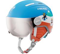 HEAD Mojo Visor Paw Casque de Ski et de Snowboard Jeune Unisexe, Rouge/Bleu, XS-S