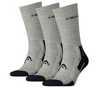 Head Performance Crew 3P Unisex Chaussettes de Tennis Mixte Adulte, Middle Grey Melange/Blue, FR : Taille Unique (Taille Fabricant : 35/38)