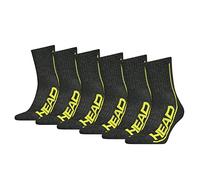 Head Crew Chaussettes, Gris/Vert, 39/42 (Lot de 6) Unisexe