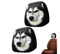 Head Rest Cover for Car , 2 Piece Elastic Washable Fun Dog Car Accessories