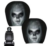 Head Rest Cover for Car 2 Pieces Funny Spooky Halloween Ghost Protector