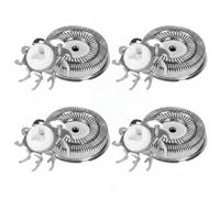 Head Shaver Replacement Heads, 4-pack Shaver Head Replacement, Dual-ring Contour-fit Heads Blades (20.5mm Silver) Compatible With Multiple Electric Models