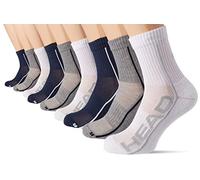 Head Short Chaussettes, Blanc/Bleu Marine/Gris, 39/42 (Lot de 9) Unisexe