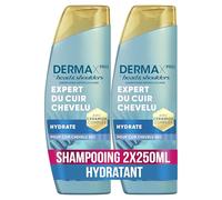 DermaXPro by Head & Shoulders Hydrate Shampoing Antipelliculaire 2x250ml À l'Huile de Noix de Coco et Complexe de Céramides, Pour Cuir Chevelu Sec, 72H d’Hydratation