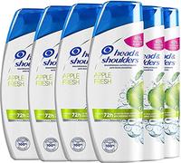 Head & Shoulders, Apple Fresh Shampoing Antipelliculaire, Nettoie et Hydrate les Cheveux et le Cuir chevelu, Lot de 6x285 ml