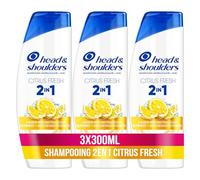 Head & Shoulders Citrus Fresh 2 en 1 Shampoing Antipelliculaire, Cheveux Gras, 3X300ml. Jusqu'à 100% des Pellicules Éliminées, Cliniquement Prouvé. Usage Quotidien. Rafraîchissant, Parfum Citron