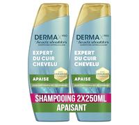 Head & Shoulders DermaXPro Apaise Shampoing Antipelliculaire 2x250ml Extrait d’Aloe Vera, Complexe de Céramides, Apaise le Cuir Chevelu Sec Qui Démange, Aide à Renforcer la Barrière Cutanée