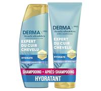 Head & Shoulders DermaXPro Hydrate Shampoing Antipelliculaire 250ml Après-Shampoing Léger 220ml À l'Huile de Noix de Coco et Complexe de Céramides, Pour Cuir Chevelu Sec