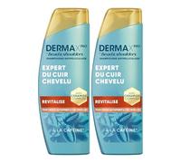 Head & Shoulders DermaXPro Revitalise Shampoing Antipelliculaire 2x250ml à la Caféine et Complexe de Céramides, Hydrate le Cuir Chevelu Sec et les Cheveux Fins, Aide à Renforcer la Barrière Cutanée