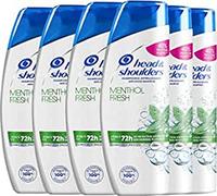 Head & Shoulders, Menthol Fresh Shampoing Antipelliculaire, Nettoie profondément les Cheveux et le Cuir Chevelu, Sensation de Fraîcheur Mentholée, Lot de 6x285 ml