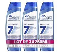 Head & Shoulders Pro-Expert 7 Shampoing Antipelliculaire Anti-Pellicules Tenaces 3x250ml, Combat 7 Problèmes du Cuir Chevelu, Protection Complète; Cliniquement Prouvé, Combat les Pellicules Tenaces*
