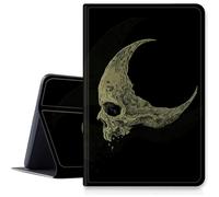 Head Skull Moon Étui pour Samsung Galaxy Tab A7 Lite 8,7" modèle 2021 (SM-T220/T225/T227), étui en cuir PU avec angles de vue multiples support pliable pour Galaxy Tab A7 2020