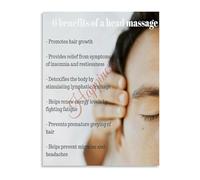 Head Spa 6 Benefits Guide Poster Relaxation Therapy Beauty Salon Decor Canvas Wall Art for Home Living Room Bedroom(Framed,12x18inch(30x45cm))