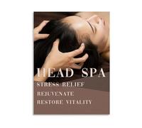 Head Spa Beauty Salon Wall Art Canvas Painting Poster for Bedroom Living Room Home Decor Relaxation Zen Meditation Print(Framed,08x12inch(20x30cm))