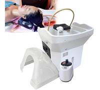 Head Spa Japonais,équipement De Spa pour La Tête,Bol à Shampoing pour Salon De Coiffure, avec Réservoir d'eau De 60l,Fonction De Fumigation Et Luminothérapie,Salon De Beauté Blanc White