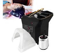 Head Spa Japonais,équipement De Spa pour La Tête,Bol à Shampoing pour Salon De Coiffure, avec Réservoir d'eau De 60l,Fonction De Fumigation Et Luminothérapie,Salon De Beauté Blanc Black