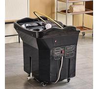 Head Spa Japonais,Head Spa équipement, capacité Stockage d'eau 60 l,Double Chauffage,Bassin shampoing à Circulation d'eau,Accessoires de lit de shampoing(Black,Style1)