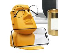 Head Stand - Support de sculptures d'île de Pâques - Décoration d'exposition de lunettes - Organiseur de table de chevet - Idée cadeau archéologue - Art de bureau en résine - Pièce de conversation