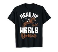 Head Up and Heels Down Funny Équitation équitation T-Shirt