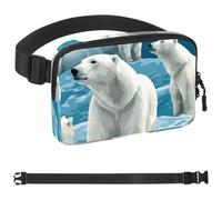 Head Up Polar Bear-1566 Sac banane unisexe de style : sac banane tendance, sac à bandoulière sport fin à la mode pour jogging, randonnée, randonneur, femme, homme, multicolore, 4 x 23 x 15 cm,