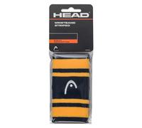 HEAD Wristband Striped 5 Bracelet Unisexe, Bleu Marine/Banane, 5 inches