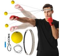 Headband Boxing Reflex Ball Set - Adjustable Headband & Punching Speed Ball - Hand-Eye Coordination Training Equipment For Boxing, MMA & Fitness - Portable Home Gym Gear For Adults & Beginners