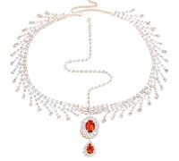 Headband Hair Chain Women Water Drop Forehead Pendant Rhinestone Head Chain Bridal Headpiece Jewelry pour les occasions spéciales et les festivals(SILVER)