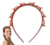 Headband With Clips Attached - Hairstyle Hairpin Tool, Bangs Accessory | Durable ABS Toothed Design Feature, Layered Twist Weave Hairpin Product, Travel Home Work Daily Hair Touch-Ups