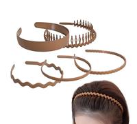 Headband With Teeth - 5-Piece Non-Slip Grip Band, ABS Serrated Headwrap, Yoga Makeup Headpiece | Flexible Hair Holder For Women, Teens, Exercise, Washing Face, Daily Activities