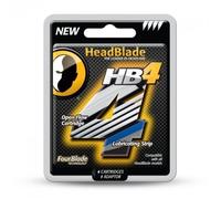 HeadBlade HB4 - 4 Lames de Rasoir lubrifiées + 1 adaptateur