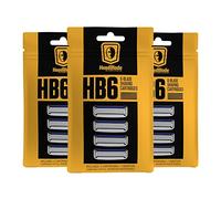 HeadBlade Men's HB6 Refill Shaving Razor Blades - 6 Stainless Steel Blades for No Tugging or Pulling, Shave Less, Works for Face, Body, and Scalp (12 Blades) 3 Pack