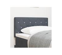 Headboard vidaXL Boutons en cristal capitonnés Gris foncé 80 cm Velours