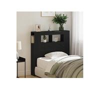Headboard de rangement avec lumières LED Chêne Noir 100x18,5x103,5 cm 863113