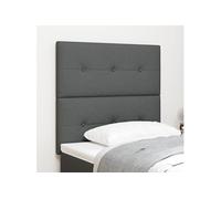vidaXL Headboard LED Gris Foncé 100 cm Tissu