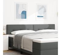 vidaXL Tête de lit LED Grise foncée avec des Boutons, 200 cm, Murale, en Tissu. Meuble de Chambre, déco Moderne pour Une Ambiance Cosy. Tête de lit rembourrée, Cadre Ajustable.