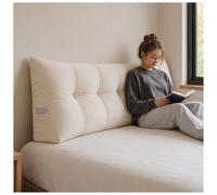 Headboard Pillow, Pillow Headboard Twin XL, Corduroy Wedge Backrest (47.24 * 15.75 * 4.72 in,Beige)