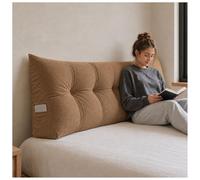 Headboard Pillow, Pillow Headboard Twin XL, Corduroy Wedge Backrest (47.24 * 15.75 * 4.72 in,Brown)
