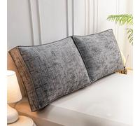 Headboard Pillow Wedge Twin Large Bolster for Bed Triangle Reading Back Support Rest Backrest Cushion Pillows Triangular XL Dorm Sitting in with Removable Cover Up Couch Daybed(70×50×18cm,Dark gray)