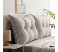 Headboard Pillow Wedge Twin Large Bolster for Bed Triangle Reading Back Support Rest Backrest Cushion Pillows Triangular XL Dorm Sitting in with Removable Cover Up Couch Daybed(100×55×15cm,Gray)